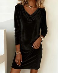 Luźna sukienka damska z aksamitu