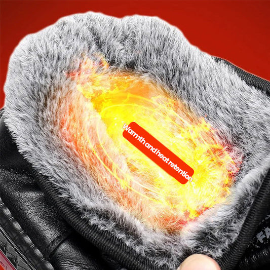 Ciepłe buty na płaskiej podeszwie z grubej skóry