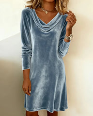 Luźna sukienka damska z aksamitu