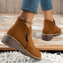 Damskie Botki Buty zamszowe Kozaki na obcasie w dużych rozmiarach Praca na zewnątrz Codzienny Jednokolorowe botki