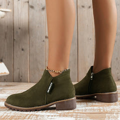 Damskie Botki Buty zamszowe Kozaki na obcasie w dużych rozmiarach Praca na zewnątrz Codzienny Jednokolorowe botki
