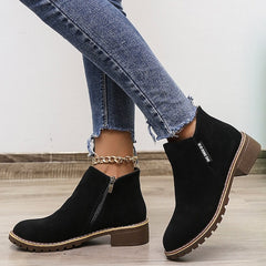 Damskie Botki Buty zamszowe Kozaki na obcasie w dużych rozmiarach Praca na zewnątrz Codzienny Jednokolorowe botki