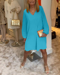 Wygodna mini sukienka z długimi rękawami - styl i komfort