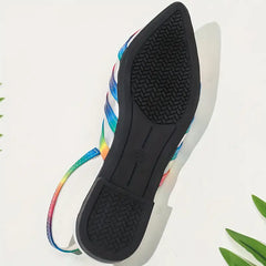 Piękne stylowe, wysokiej jakości wysokiej jakości laserowe paski z siatkami płaskie sandały na zewnątrz, randki i imprezowe okazje