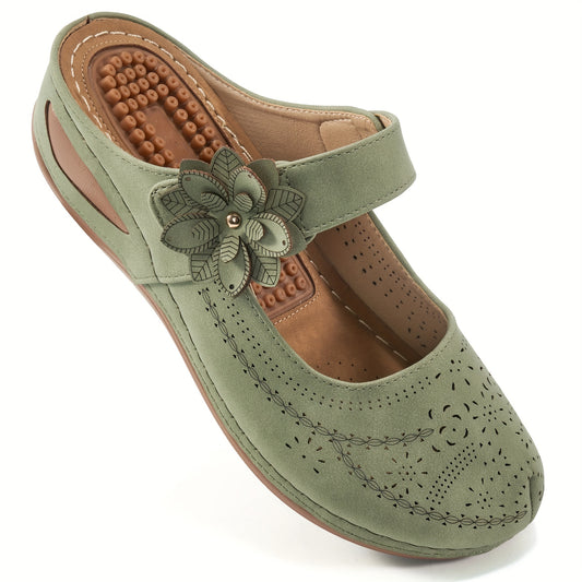 Damskie klapki na koturnie do masażu