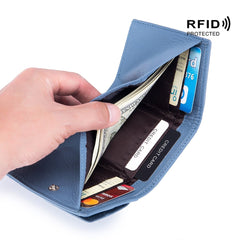 Nowy oryginalny skórzany RFID Blocking Card Hooler Organizer Pocket Mini Portfel
