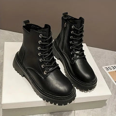 Damskie buty bojowe z pluszową podszewką