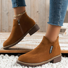 Damskie Botki Buty zamszowe Kozaki na obcasie w dużych rozmiarach Praca na zewnątrz Codzienny Jednokolorowe botki