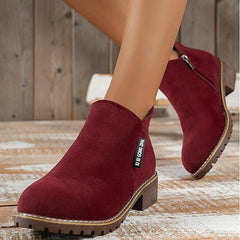 Damskie Botki Buty zamszowe Kozaki na obcasie w dużych rozmiarach Praca na zewnątrz Codzienny Jednokolorowe botki