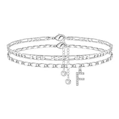 2 sztuki – Bransoletki na kostkę z warstwowymi literami