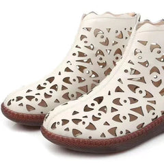 Buty retro z okrągłymi noskami i pustymi noskami (zamek z tyłu)