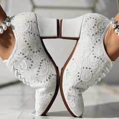 Zamknięte koronkowe obcasy taneczne łacińskie