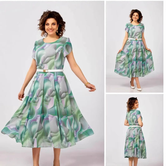 Damska luźna sukienka z nadrukiem