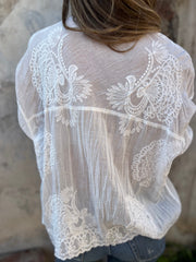 Elegancki damski kardigan z długim rękawem i dekoltem w serek