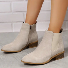 Damskie botki Chelsea na grubym obcasie