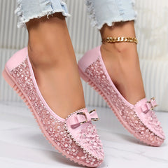 Elegancki koronkowy oddychający poślizg na sandałach ortopedycznych