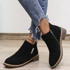 Damskie Botki Buty zamszowe Kozaki na obcasie w dużych rozmiarach Praca na zewnątrz Codzienny Jednokolorowe botki