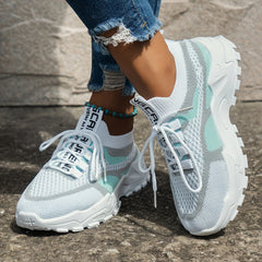 Blok kolorów damskich oddychający ortopedyczne trampki