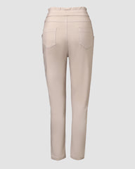 Obcisłe spodnie z podszewką z polaru i sznurkiem w talii