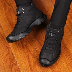 Męskie brązowe skórzane botki na co dzień