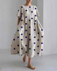 Damska luźna sukienka z nadrukiem, na co dzień