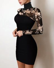 👄Seksowna mini sukienka na imprezę z długim rękawem i odkrytymi ramionami