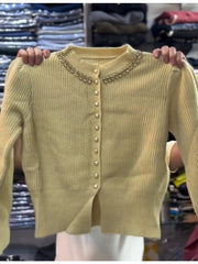 Wygodny i luksusowy damski kardigan zdobiony kryształkami