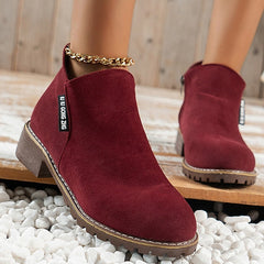 Damskie Botki Buty zamszowe Kozaki na obcasie w dużych rozmiarach Praca na zewnątrz Codzienny Jednokolorowe botki