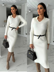 Women's Solid Color Elegant knitted dress