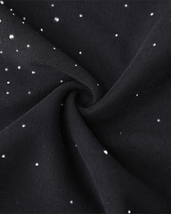 Bluza z długim rękawem i nadrukiem w kształcie serca, ozdobiona kryształkami