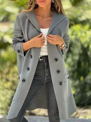 Damski guzik z kapturem swobodny swetra