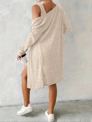 Zestaw damskich sukienek w paski, styl casual, wygodna tkanina, projektowanie mody, idealny do noszenia na co dzień, ubrania