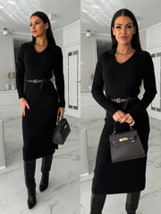 Women's Solid Color Elegant knitted dress