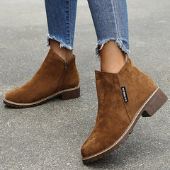 Damskie Botki Buty zamszowe Kozaki na obcasie w dużych rozmiarach Praca na zewnątrz Codzienny Jednokolorowe botki