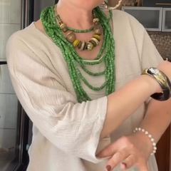 💐✨ Owet i elegancki dwupunktowy zestaw z bluzką z okrągłym szyją i spódnicą w bawełnianej i lnianej dla kobiet