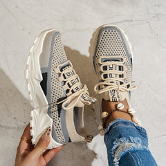 Blok kolorów damskich oddychający ortopedyczne trampki