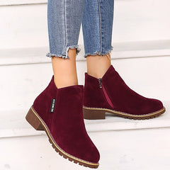 Damskie Botki Buty zamszowe Kozaki na obcasie w dużych rozmiarach Praca na zewnątrz Codzienny Jednokolorowe botki