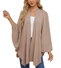 ELEGANCKI SZAL DAMSKI MIĘKKI SWETER PONCHO Z OTWARTYM PRZODEM (KUP 2 DARMOWA WYSYŁKA)