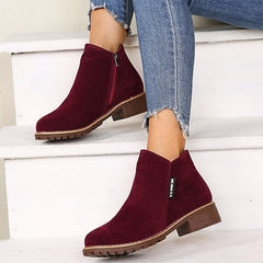 Damskie Botki Buty zamszowe Kozaki na obcasie w dużych rozmiarach Praca na zewnątrz Codzienny Jednokolorowe botki