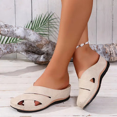 🔥Damskie sandały na koturnie z okrągłym noskiem na platformie