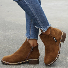 Damskie Botki Buty zamszowe Kozaki na obcasie w dużych rozmiarach Praca na zewnątrz Codzienny Jednokolorowe botki