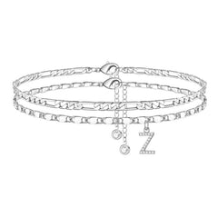 2 sztuki – Bransoletki na kostkę z warstwowymi literami