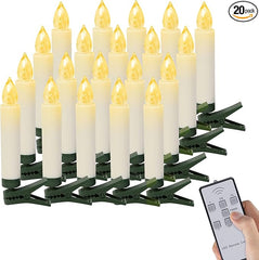 🎄Wireless Flameless Candles with Remote Control Timer and Clips