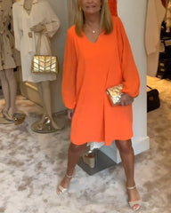 Wygodna mini sukienka z długimi rękawami - styl i komfort