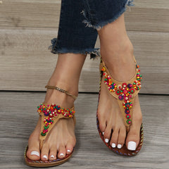 Eleganckie kobiety-chicki z płaski sandały nonestone