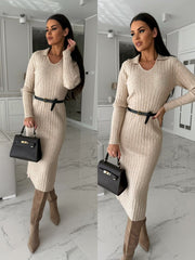 Women's Solid Color Elegant knitted dress