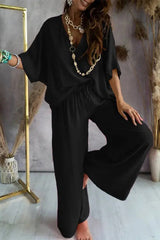 Casualowy nadruk patchworkowy z dekoltem w kształcie litery V, pół rękawa, dwie sztuki (9 kolorów)