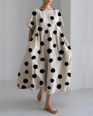 Damska luźna sukienka z nadrukiem, na co dzień