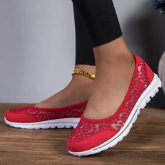Oddychające koronkowe płaskie buty