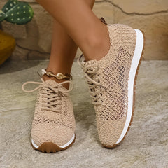 Elegancka koronkowa, oddychająca oddychająca poślizg na ortopedycznych trampkach